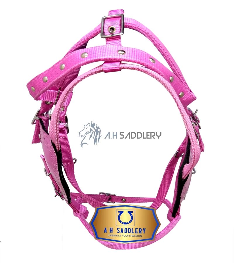 Premium Nylon Horse Driving Harness with Stainless Steel Fittings and Padding - Show and Training Equestrian Gear